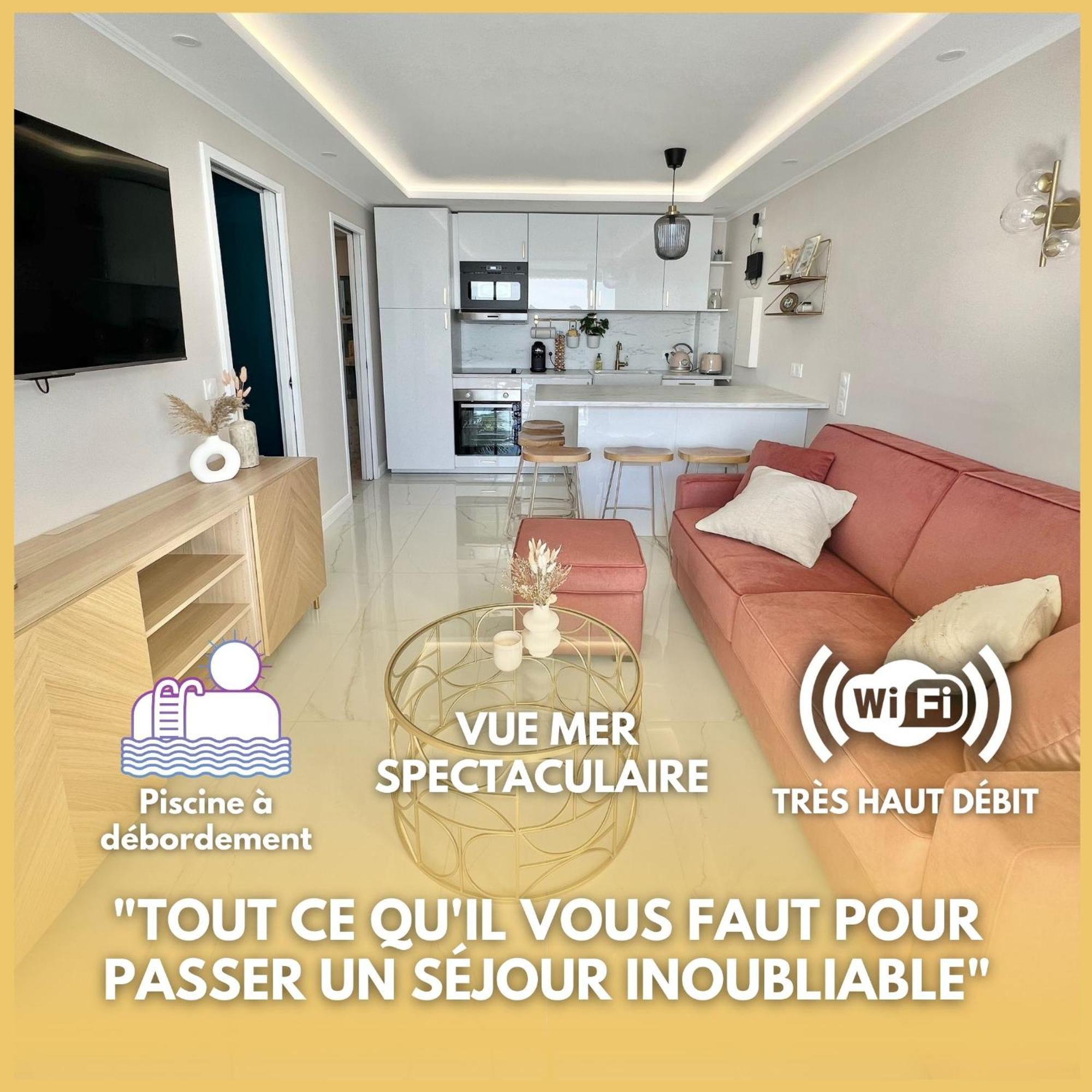 Luxueux Appartement - Vue Mer - Piscine - Free Parking - Monaco Cap-d'Ail Exterior foto